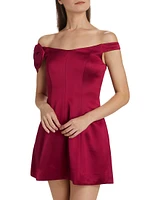 Lily Satin Off-The-Shoulder Minidress