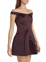 Lima Satin Off-The-Shoulder Minidress