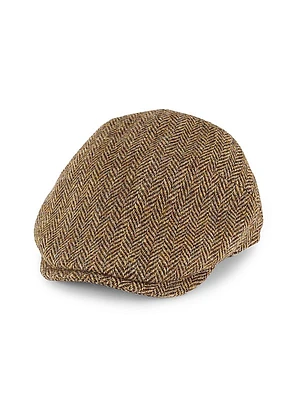 Herringbone Flat Newsboy Hat