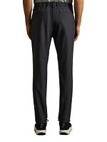 Split Elasticized Straight-Leg Pants