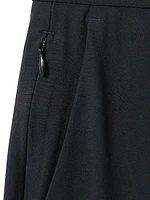 Split Elasticized Straight-Leg Pants