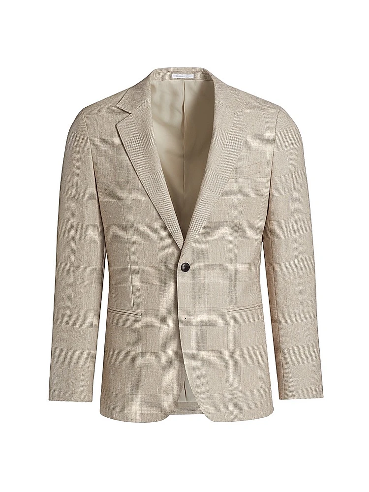 Elliot Wool-Linen Single-Breasted Blazer