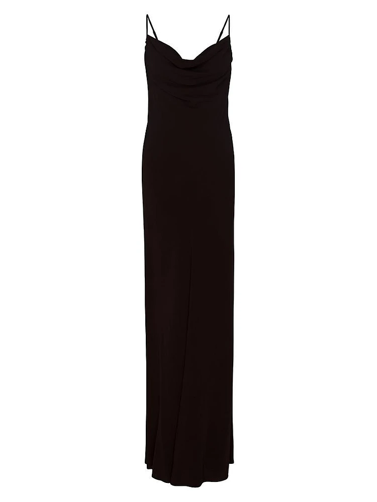 Chiffon Bias-Cut Maxi Dress