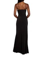 Chiffon Bias-Cut Maxi Dress