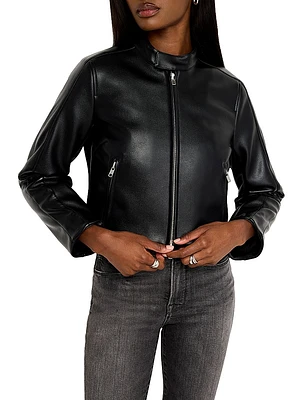Faux Leather Moto Jacket