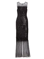 Candida Sequined Tulle Gown