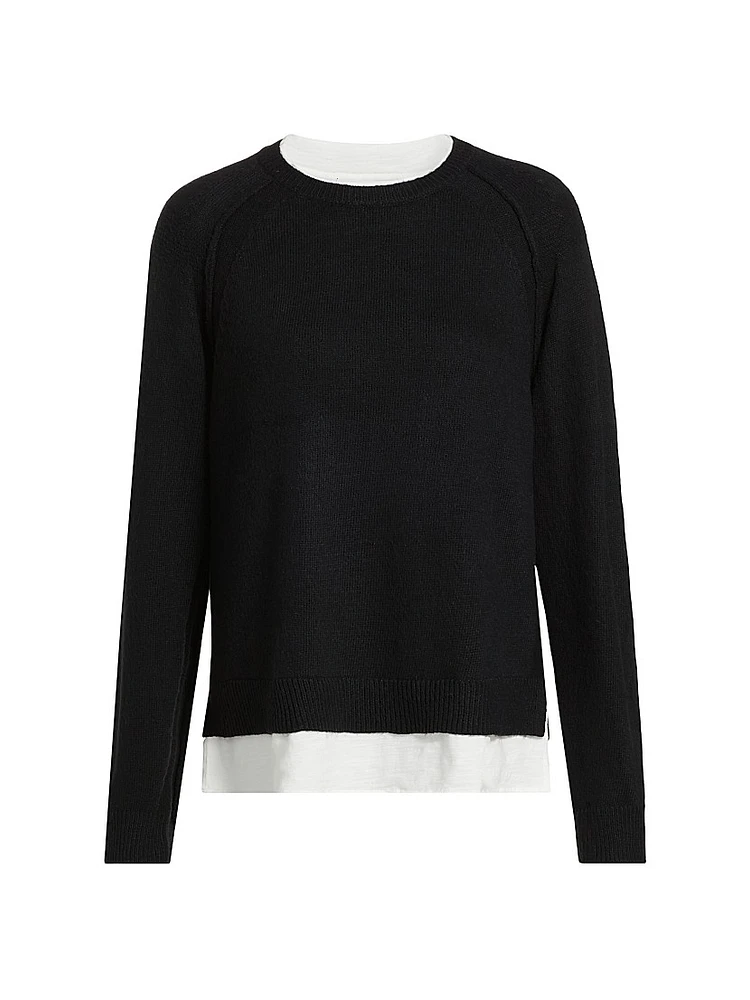 Layered Two-Tone Knit Top