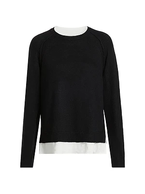 Layered Two-Tone Knit Top