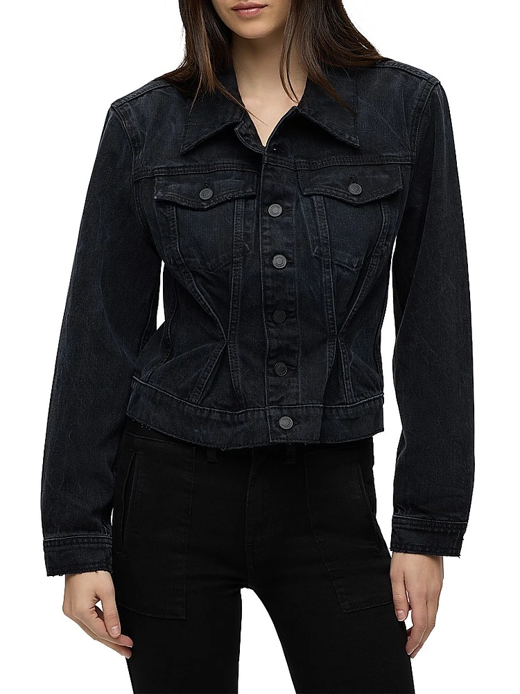 Denim Cinched-Waist Jacket