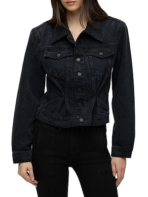 Denim Cinched-Waist Jacket