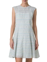 Tweed Organza Flared Minidress