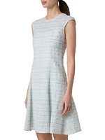 Tweed Organza Flared Minidress