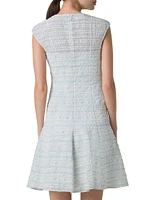 Tweed Organza Flared Minidress