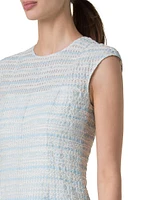Tweed Organza Flared Minidress
