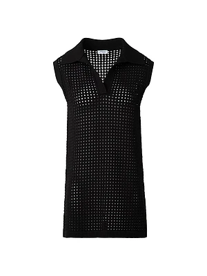 Mesh Knit Sleevless Tunic Top