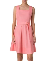 Cotton Poplin Square Neck Minidress