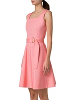Cotton Poplin Square Neck Minidress
