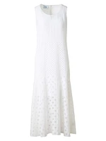 Polka Dot Sleeveless A-Line Midi-Dress