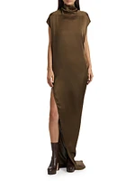 Abito Satin Woven Sleeveless Maxi Dress