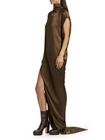 Abito Satin Woven Sleeveless Maxi Dress
