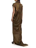 Abito Satin Woven Sleeveless Maxi Dress