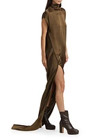 Abito Satin Woven Sleeveless Maxi Dress