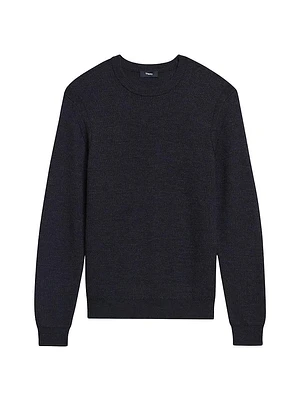 Honeycomb Knit Crewneck Sweater