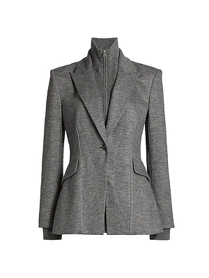 Auden Wool-Blend Single-Breasted Combo Blazer