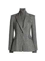 Auden Wool-Blend Single-Breasted Combo Blazer