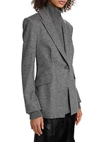 Auden Wool-Blend Single-Breasted Combo Blazer