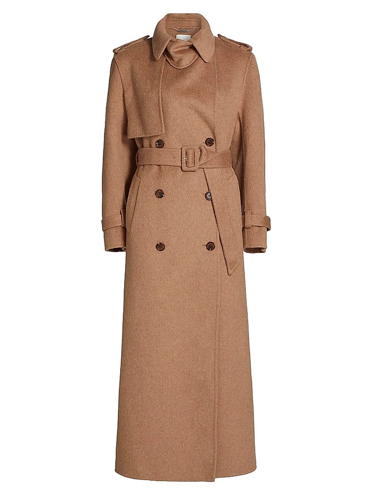 Rumi Belted Wool-Blend Coat