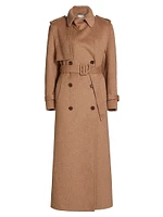 Rumi Belted Wool-Blend Coat