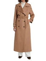 Rumi Belted Wool-Blend Coat