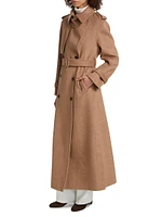 Rumi Belted Wool-Blend Coat