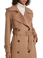 Rumi Belted Wool-Blend Coat