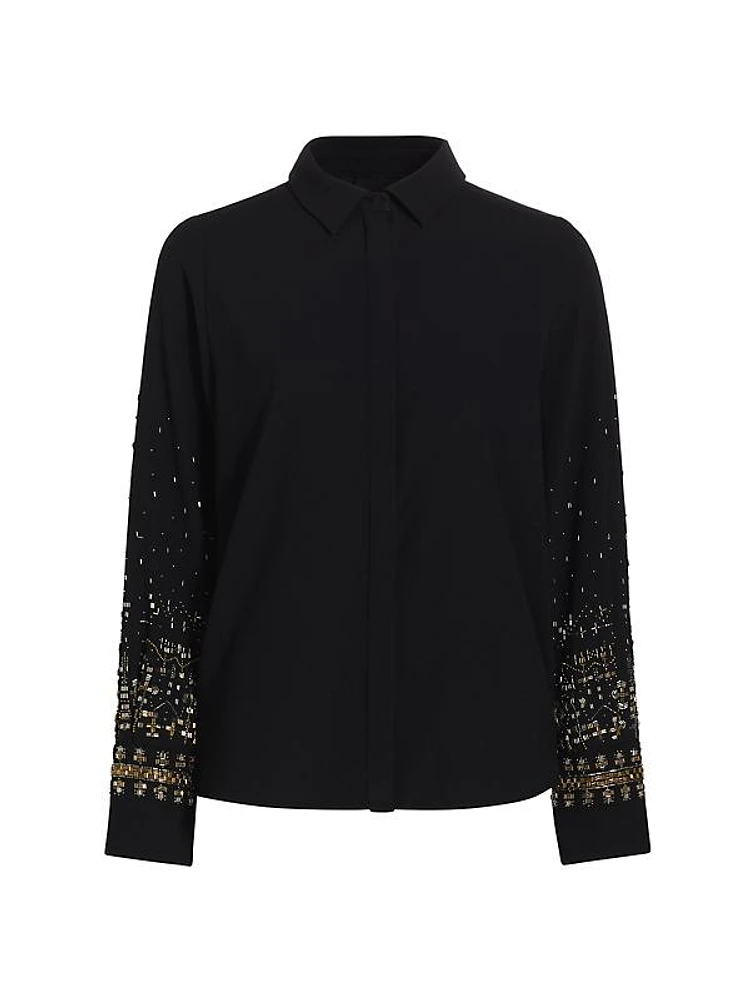 Chai Beaded Satin Blouse