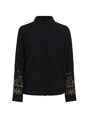 Chai Beaded Satin Blouse