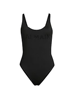 Strass Tone-on-Tone Logo One-Piece Swimsuit