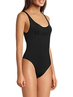 Strass Tone-on-Tone Logo One-Piece Swimsuit