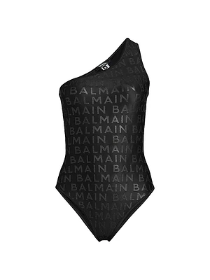 Allover Print One-Shoulder One-Piece Swimsuit
