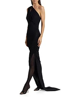 Abito Aaliyah Ruched One-Shoulder Gown