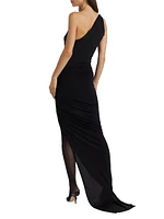 Abito Aaliyah Ruched One-Shoulder Gown