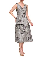 Elsie Floral Drape Cocktail Dress