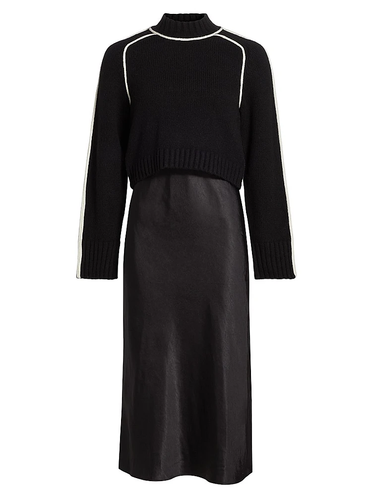 Crewneck Combo Midi-Dress