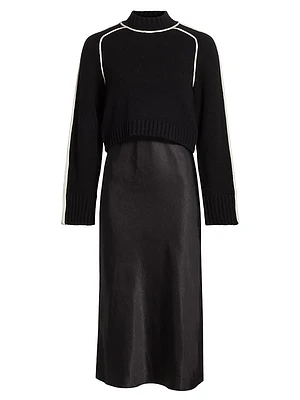 Crewneck Combo Midi-Dress