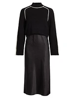 Crewneck Combo Midi-Dress