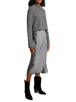 Kaz Wool-Blend Layered Midi-Dress