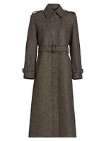 Isabelle Tweed Belted Trench Coat