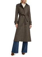 Isabelle Tweed Belted Trench Coat