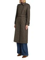 Isabelle Tweed Belted Trench Coat